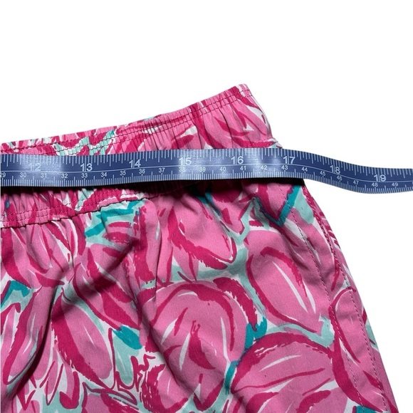 Lauren James Pink Floral Tulip Swim Board Nylon Athletic Gym Shorts Large - Picture 6 of 8